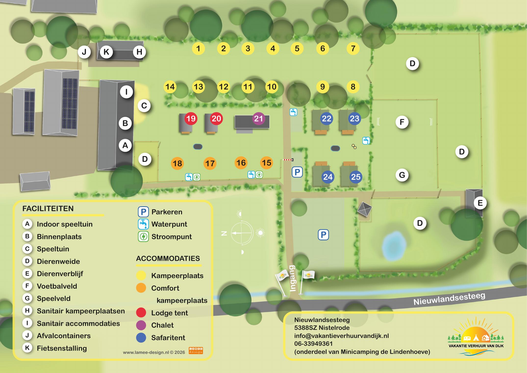 Plattegrond van De Lindenhoeve.